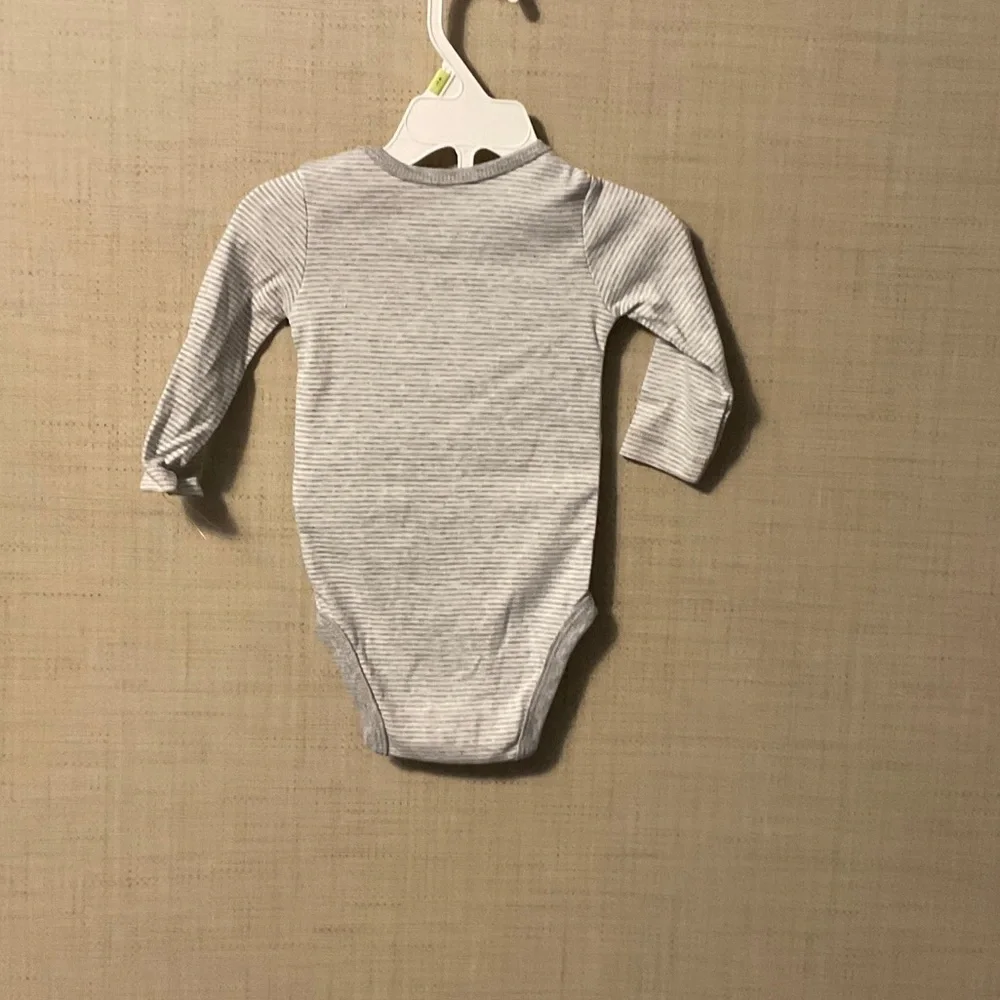 Carter's Light Gray Striped Bodysuit